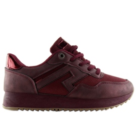 Buty sportowe bordowe KB-091 Wine Red czerwone