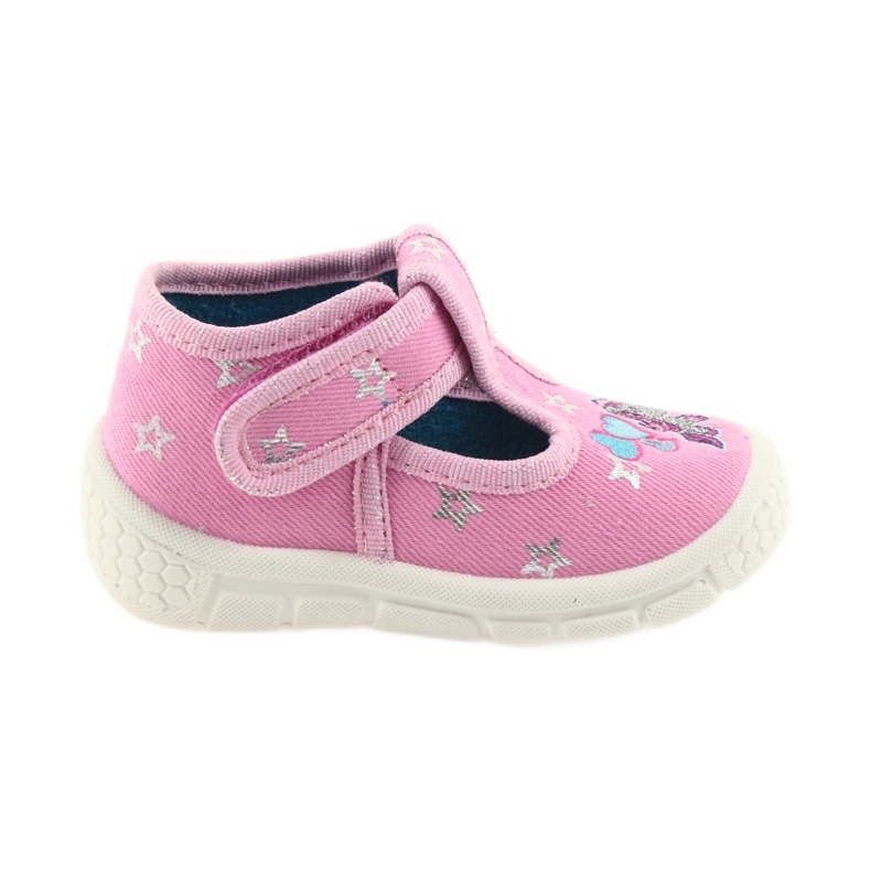 Befado buty dziecięce kapcie 531P009 szare różowe
