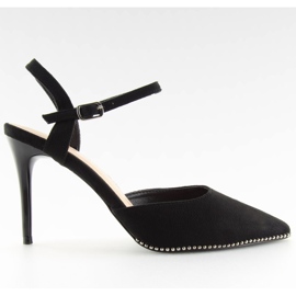 Sandałki na szpilce czarne J1126-1 Black