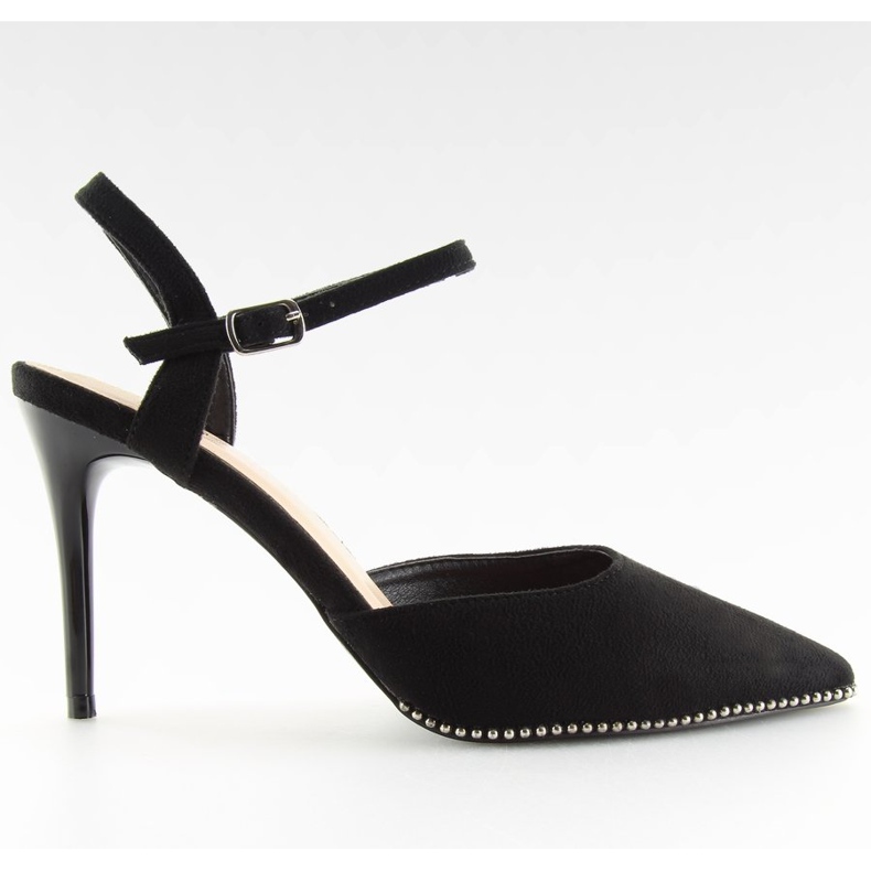 Sandałki na szpilce czarne J1126-1 Black