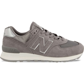 New Balance Wl574mms Sateen Tab Marblehead With Metallic Silver szare