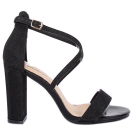 Sandałki na słupku czarne NC791 Black