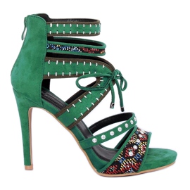 Sandałki gladiatorki zielone MT029 Green