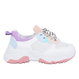 Buty sportowe biało-fioletowe B0-63 WHITE/PURPLE białe