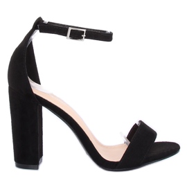 Sandałki na słupku czarne Y2385-27 Black