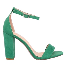 Sandałki na słupku zielone Y2385-27 Green