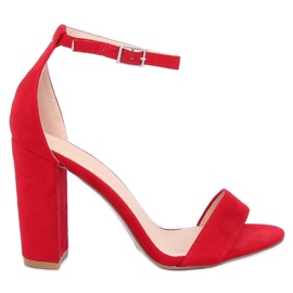 Sandałki na słupku czerwone Y2385-27 Red