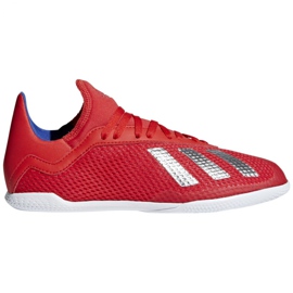 Buty halowe adidas X 18.3 In Jr BB9396 wielokolorowe czerwone