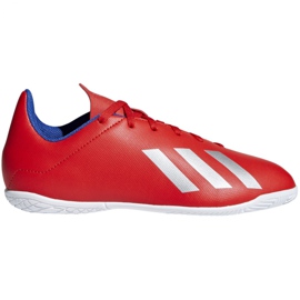 Buty halowe adidas X 18.4 In Jr BB9410 wielokolorowe czerwone
