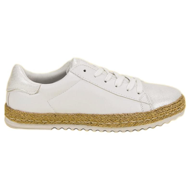 Wiązane Trampki Espadryle białe szare