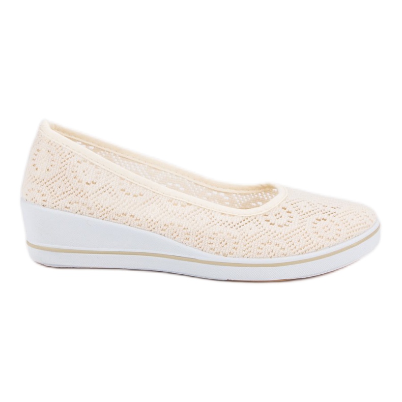 Ażurowe Buty Na Koturnie brązowe