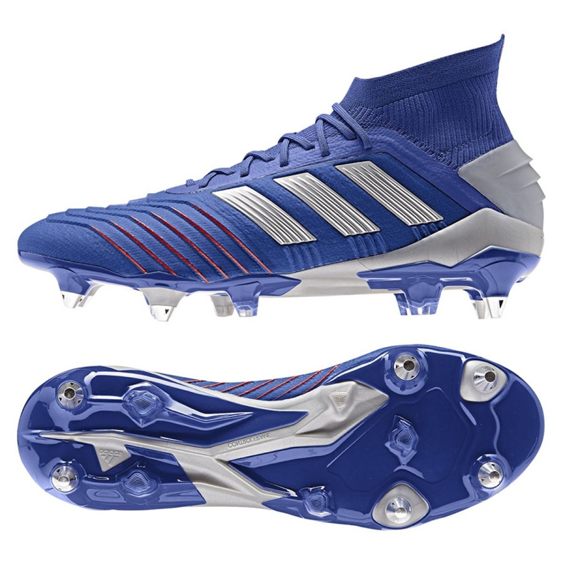 Buty piłkarskie adidas Predator 19.1 Sg M BC0312 niebieskie niebieskie