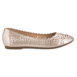 Ażurowe Baleriny VINCEZA żółte