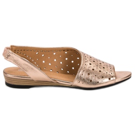 Ażurowe Sandały VINCEZA żółte