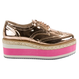 Corina Półbuty Na Koturnie Fashion żółte