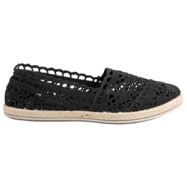 Sweet Shoes Koronkowe Czarne Espadryle