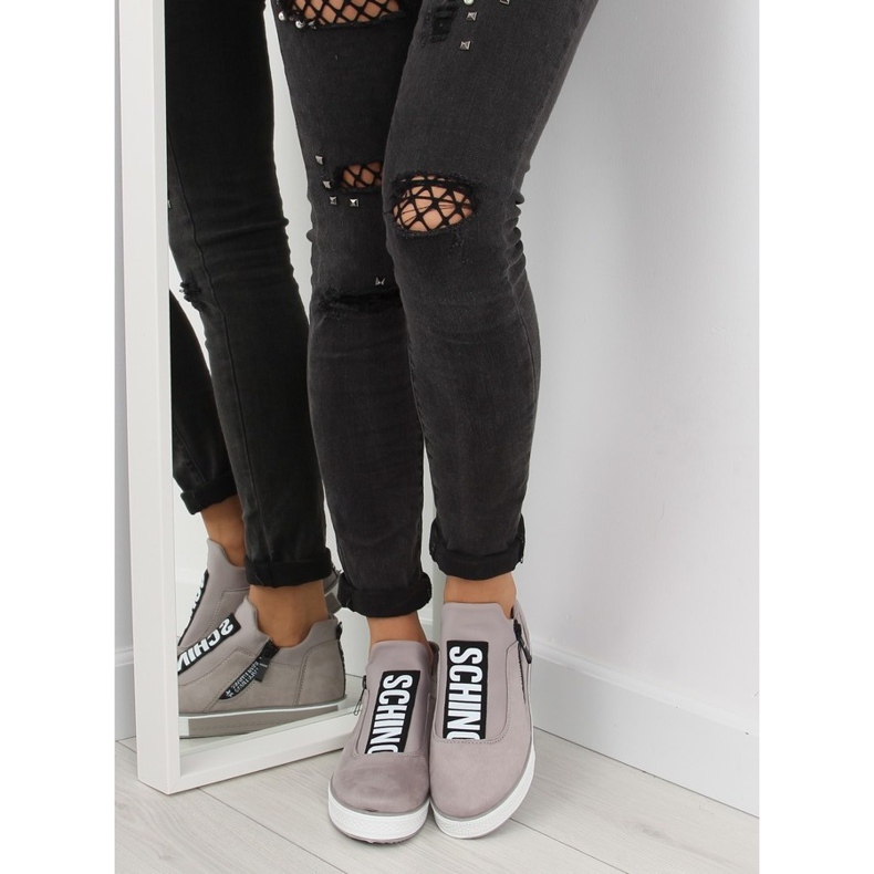 Trampki na koturnie szare NB168 Grey II-GAT