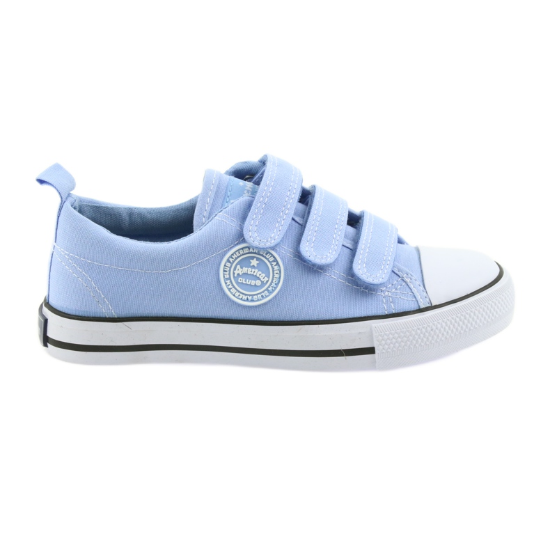 Trampki buty dziecięce na rzepy American Club blue LH49 białe niebieskie