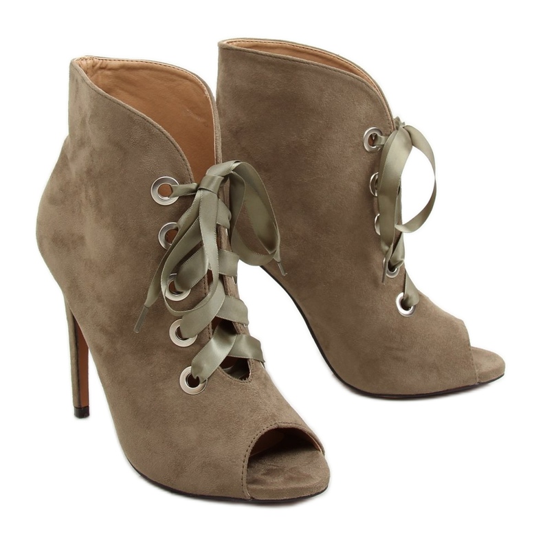 Botki z odkrytymi palcami zielone 680-32 Green