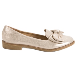 Forever Folie Złote Baleriny Z Kokardką złoty