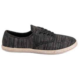 Sweet Shoes Sznurowane Espadryle czarne