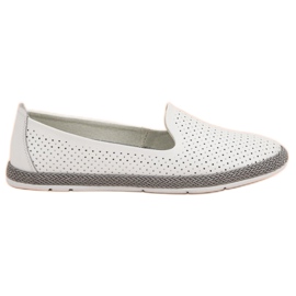 Filippo Skórzane Ażurowe Lordsy białe