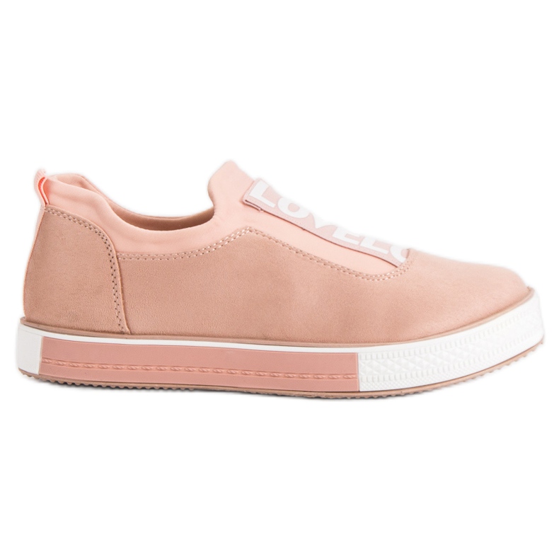 Ideal Shoes Wsuwane Trampki Lovelo różowe