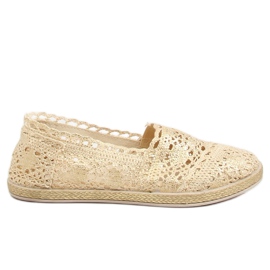 Espadryle koronkowe złote JX1020 Gold złoty
