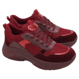 Buty sportowe bordowe B318-18 Wine Red czerwone