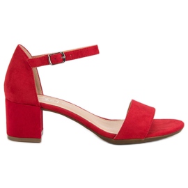 Filippo Czerwone Sandały Na Obcasie