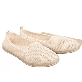 Espadryle z siateczki beżowe JX1029 Beige beżowy