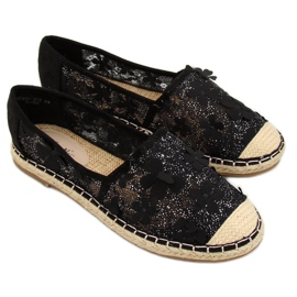 Espadryle koronkowe czarne MB188-225 Black
