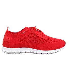 Buty sportowe skarpetkowe czerwone K-379 Red