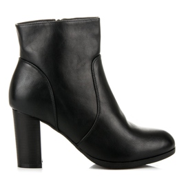 Super Mode Wygodne Botki Na Słupku czarne