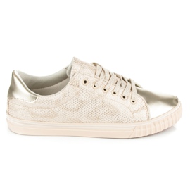 Tenisówki Z Błyszczącym Noskiem brązowe