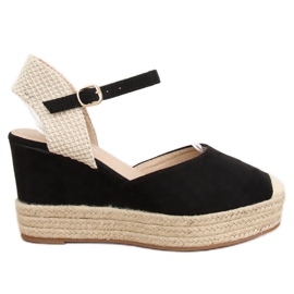 Espadryle na koturnie czarne T331P Black