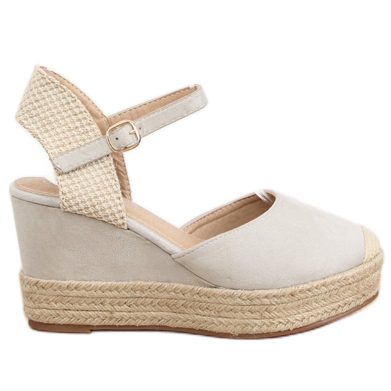 Espadryle na koturnie szare T331P Grey