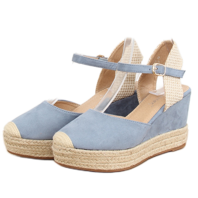 Espadryle na koturnie niebieskie T331P Blue