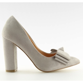 Czółenka na słupku szare SY42 Grey II-GAT