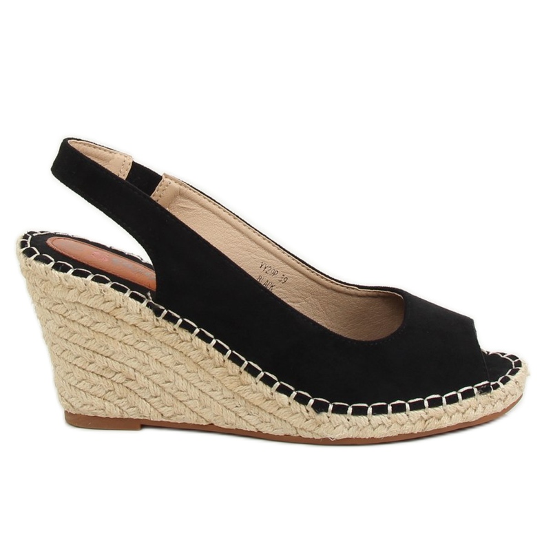 Espadryle na koturnie czarne YY29P Black
