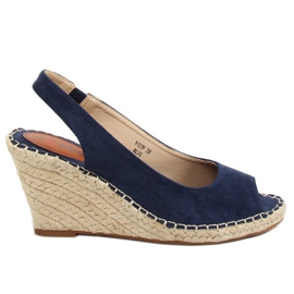 Espadryle na koturnie granatowe YY29P Blue