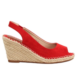 Espadryle na koturnie czerwone YY29P Red