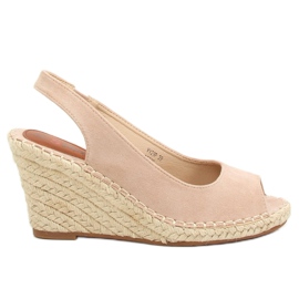 Espadryle na koturnie beżowe YY29P Beige beżowy