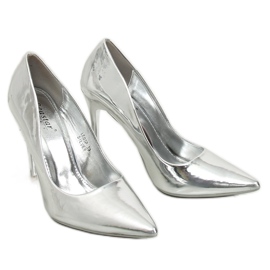 Szpilki metaliczne srebrne LE05P Silver szare