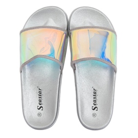 Klapki benzin colour srebrne CK80P Silver szare