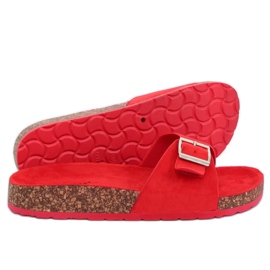 Klapki zamszowe czerwone CK61P Red