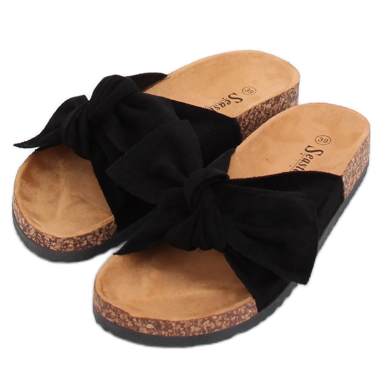 Klapki zamszowe czarne CK02P Black