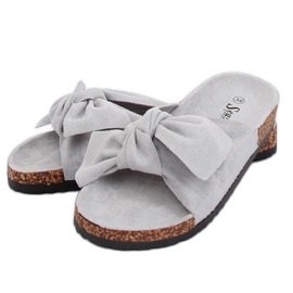 Klapki zamszowe szare CK02P Grey