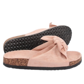 Klapki zamszowe różowe CK02P Pink