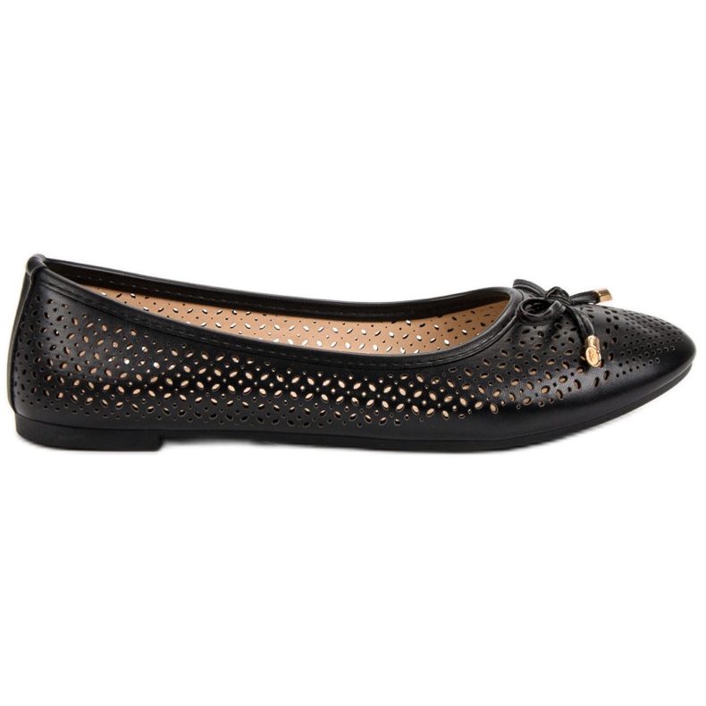 Ażurowe Baleriny czarne